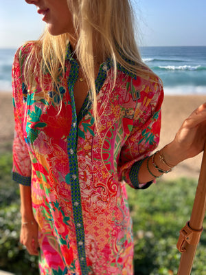 HAVANA LONG SHIRT DRESS / PINK CARNIVAL