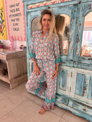 HAVANA VALENTINA PANTS / BLUE TRELLACE
