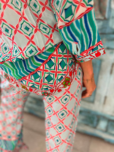 HAVANA VALENTINA PANTS / BLUE TRELLACE