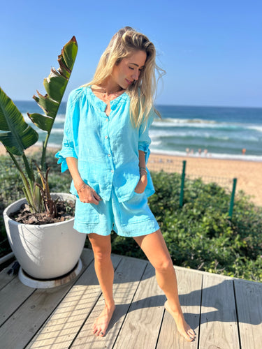 ITALIAN LINEN / BOHO TIE SLEEVE TOP