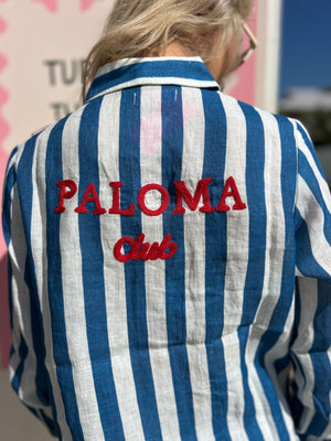 FRENCH LINEN / BLUE STRIPE LINEN SHIRT