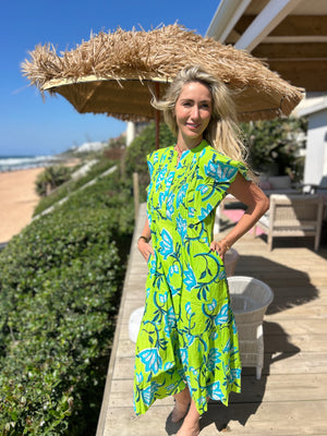 PALM BEACH / ERICA DRESS / LIME FLOWER