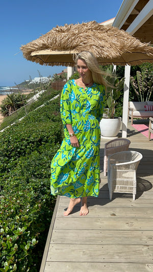 PALM BEACH / ERICA DRESS / LIME FLOWER