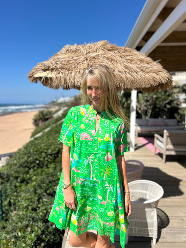 PALM BEACH / PINTUCK DRESS SHORT / MARBELLA GREEN