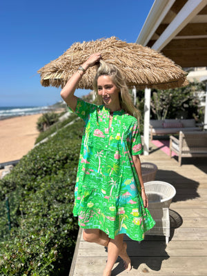 PALM BEACH / PINTUCK DRESS SHORT / MARBELLA GREEN