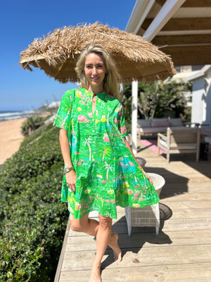 PALM BEACH / PINTUCK DRESS SHORT / MARBELLA GREEN