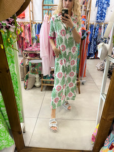 HOLIDAY CUBAN MAXI / GREEN & PINK EMBLEM