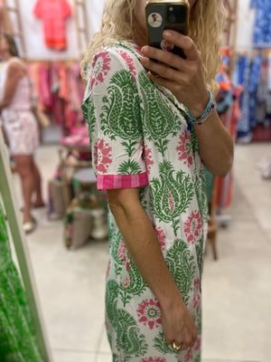 HOLIDAY CUBAN MAXI / GREEN & PINK EMBLEM