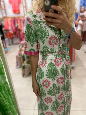 HOLIDAY CUBAN MAXI / GREEN & PINK EMBLEM