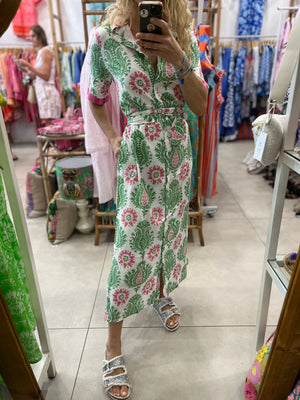 HOLIDAY CUBAN MAXI / GREEN & PINK EMBLEM