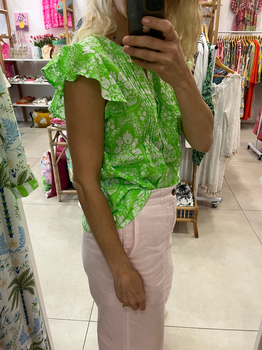 PALM BEACH / CAP SLEEVE TOP