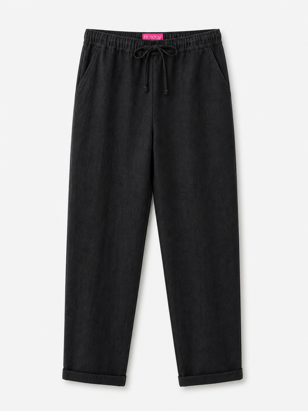 LINEN LOUNGE PANTS/ BLACK