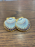 LARGE PAINTED SHELL EARRINGS