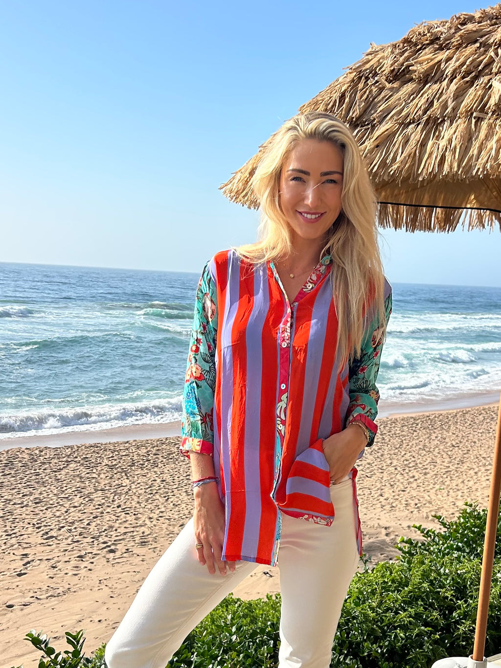 HAVANA COLLARED SHIRT / RED STRIPE