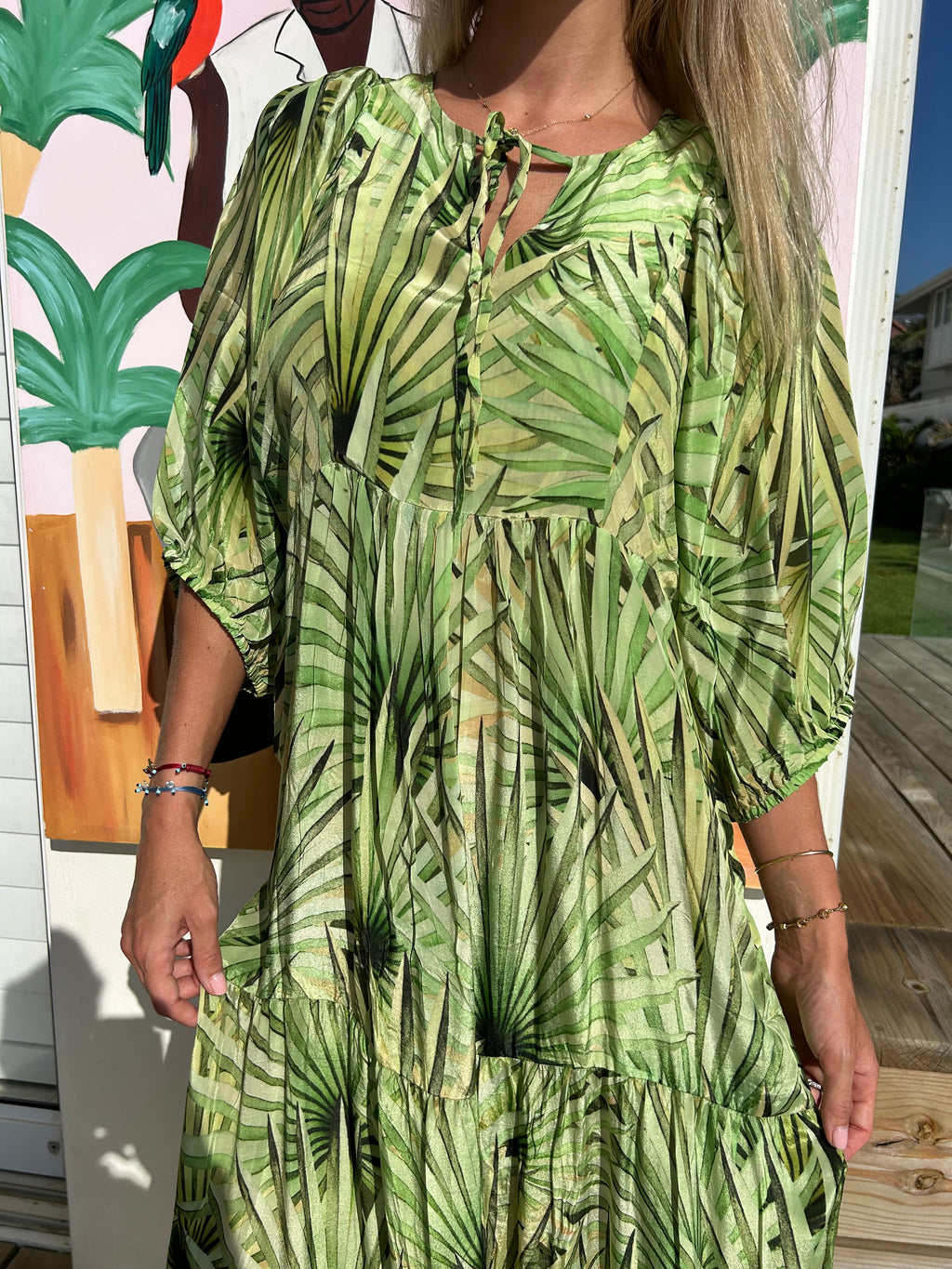 HAVANA BOHO DRESS / GREEN PALM