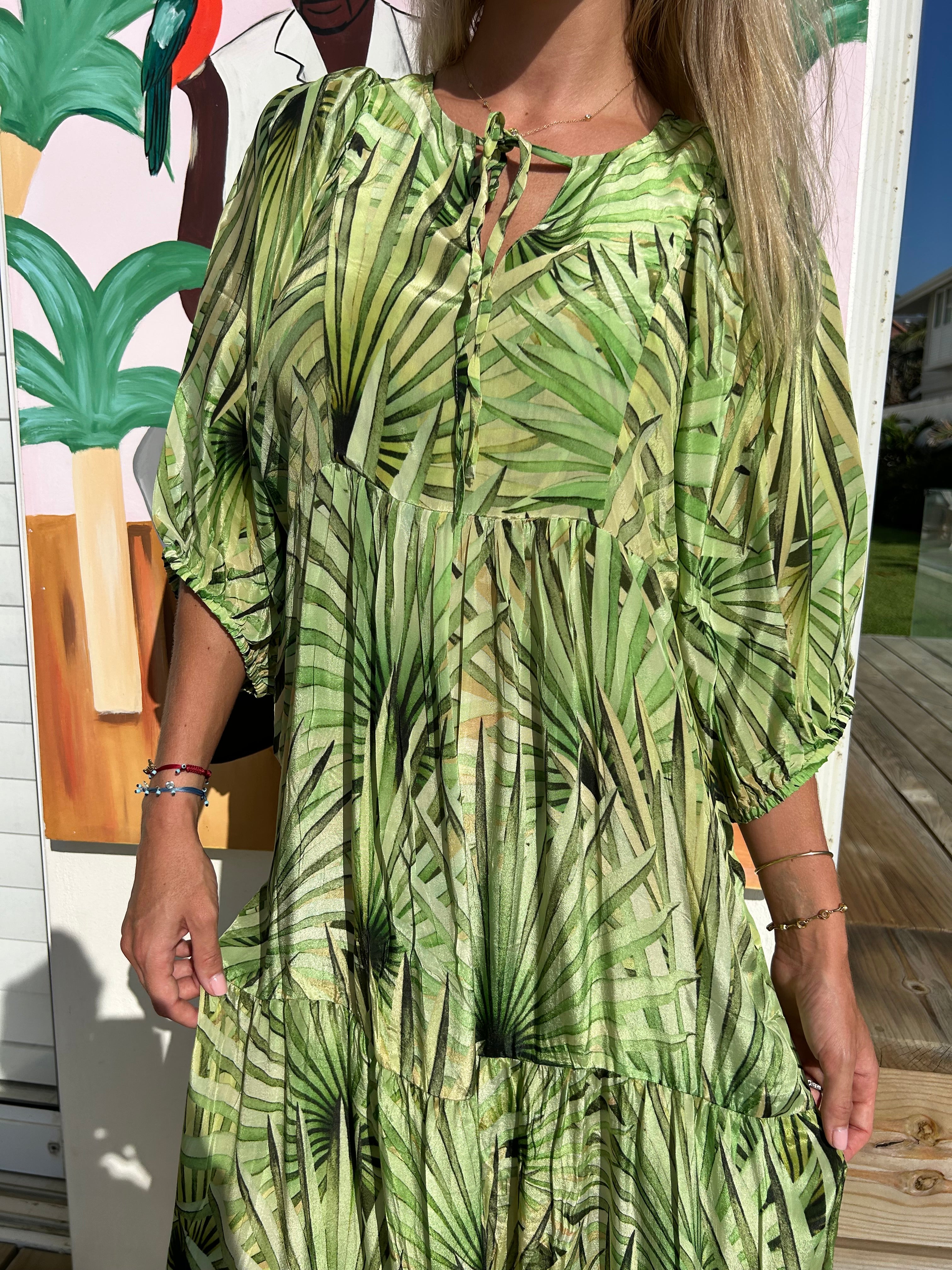 HAVANA BOHO DRESS / GREEN PALM