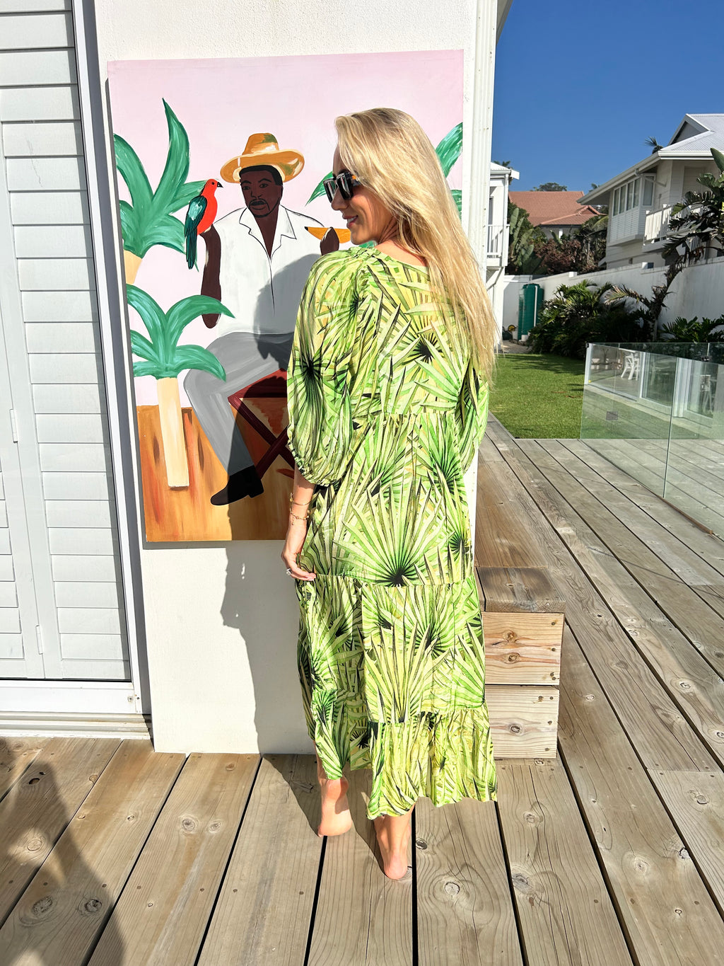 HAVANA BOHO DRESS / GREEN PALM