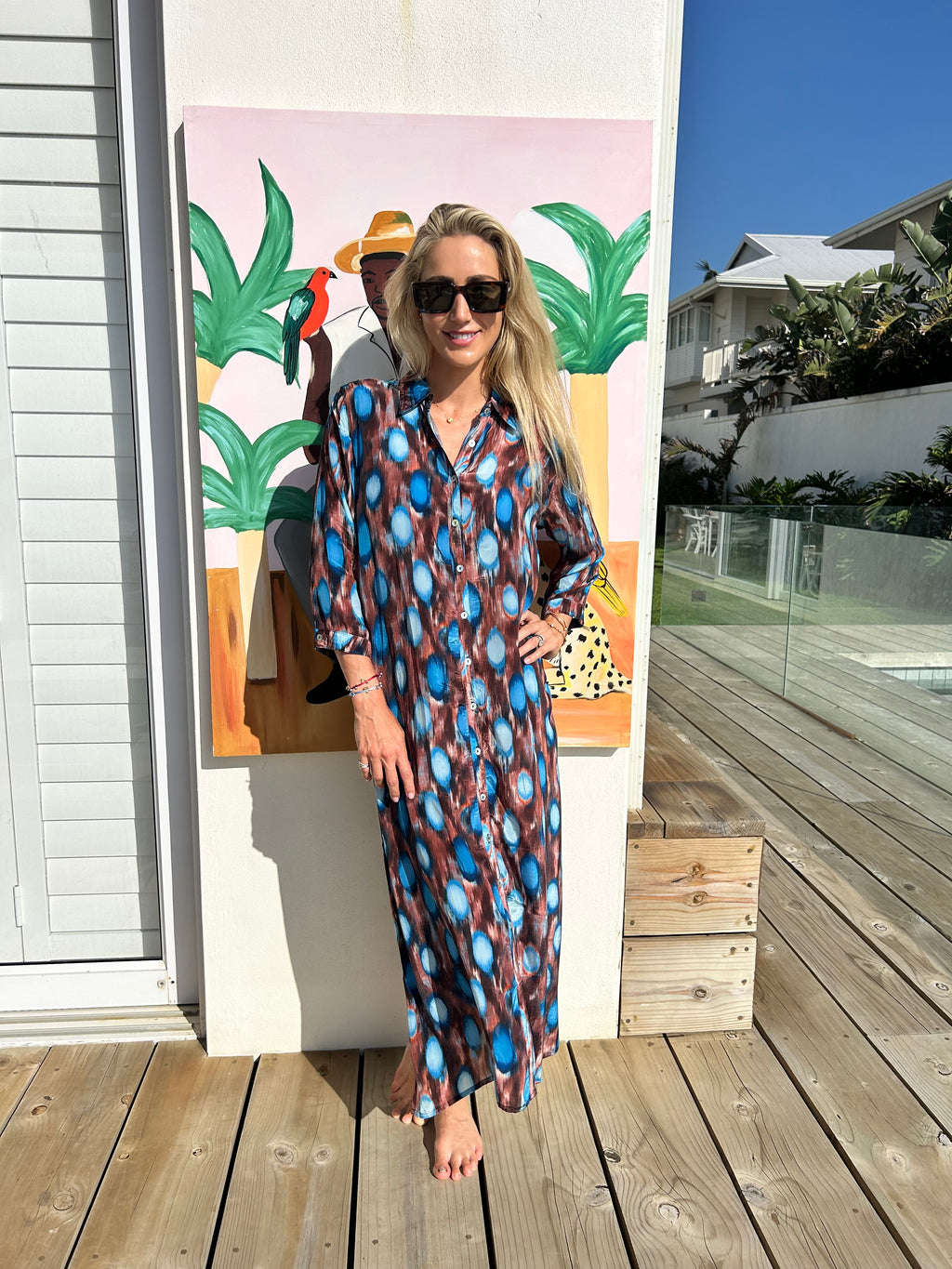 HAVANA LONG SHIRT DRESS / OCEAN SPOT