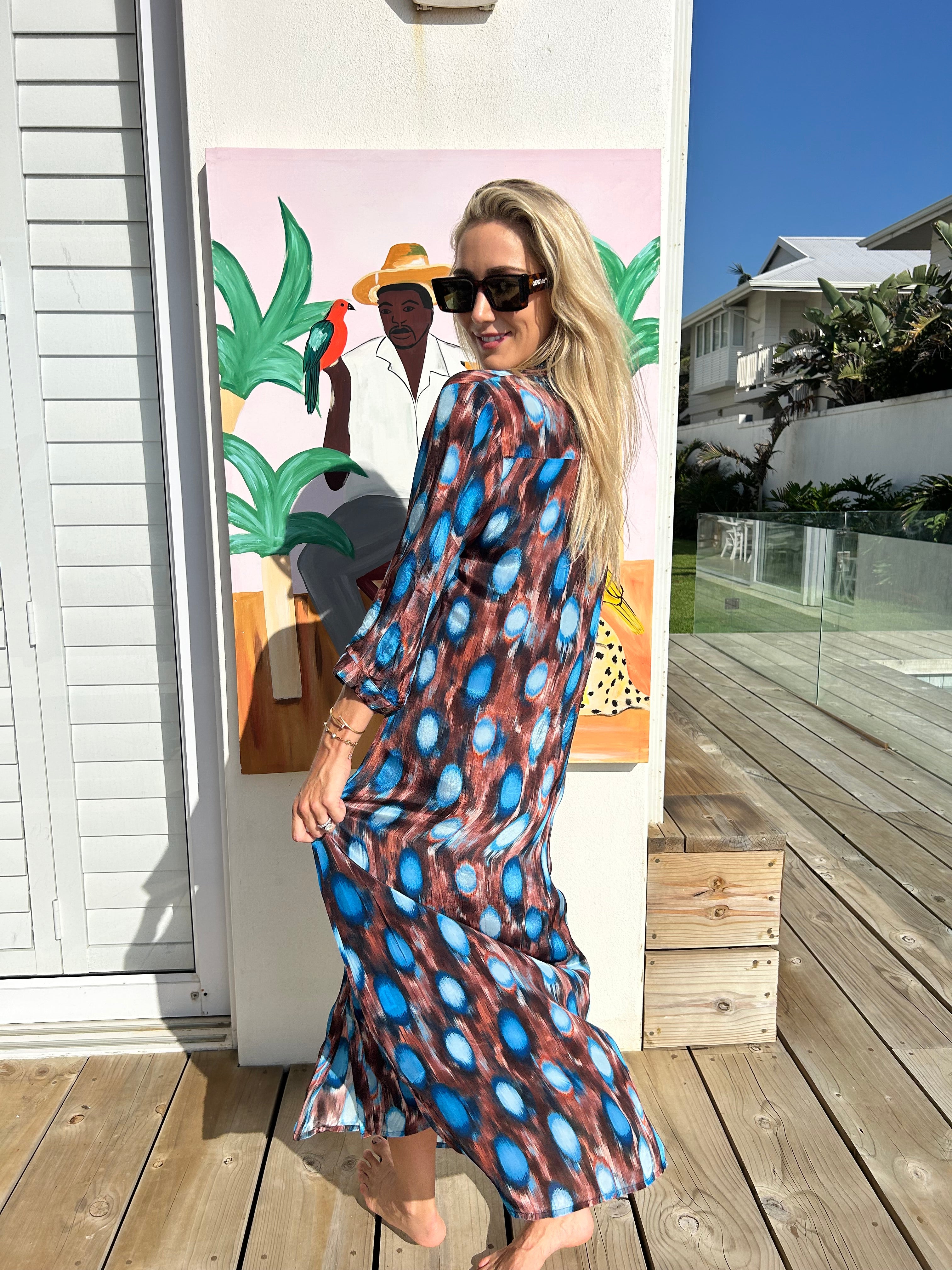 HAVANA LONG SHIRT DRESS / OCEAN SPOT
