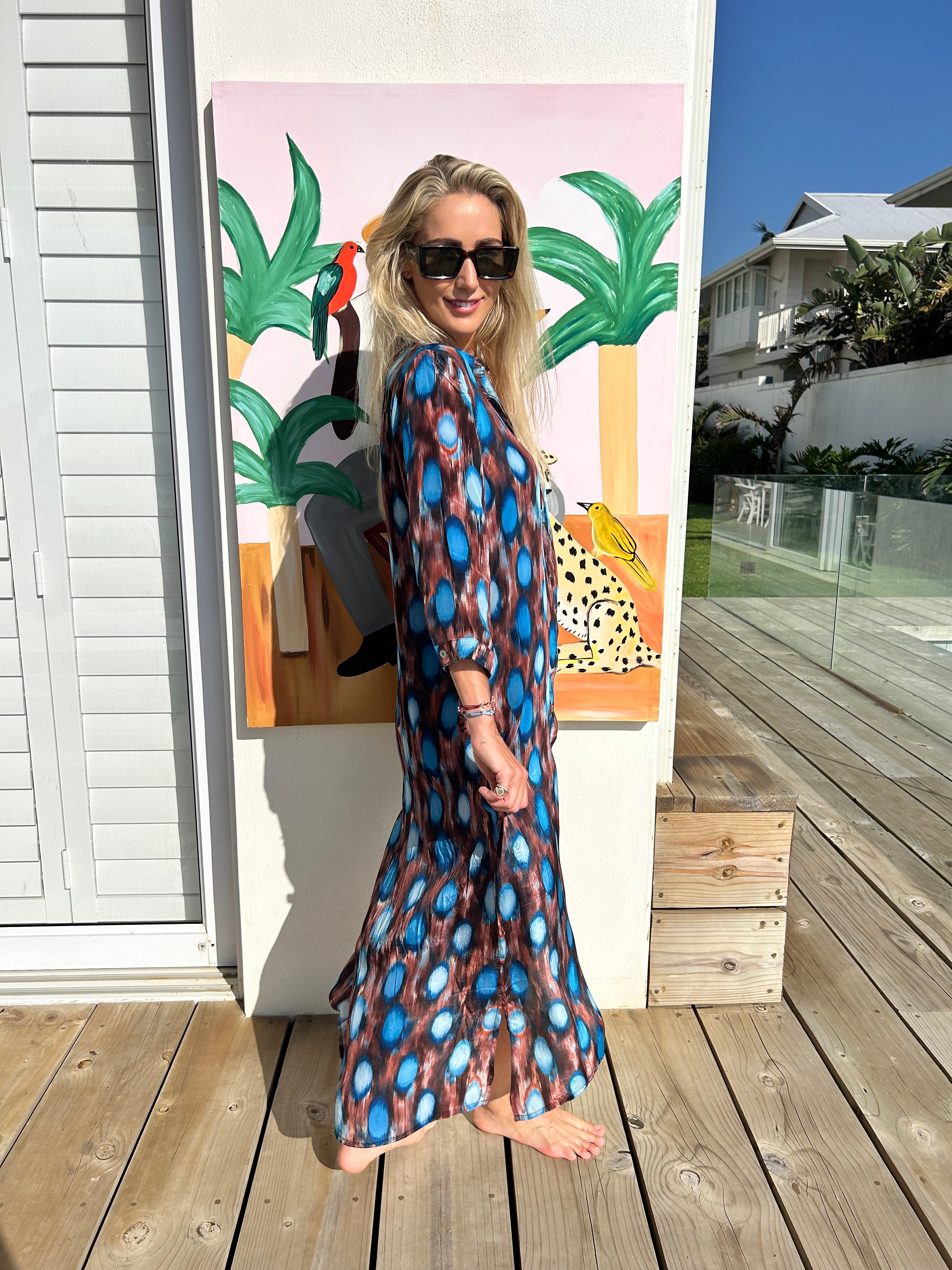 HAVANA LONG SHIRT DRESS / OCEAN SPOT