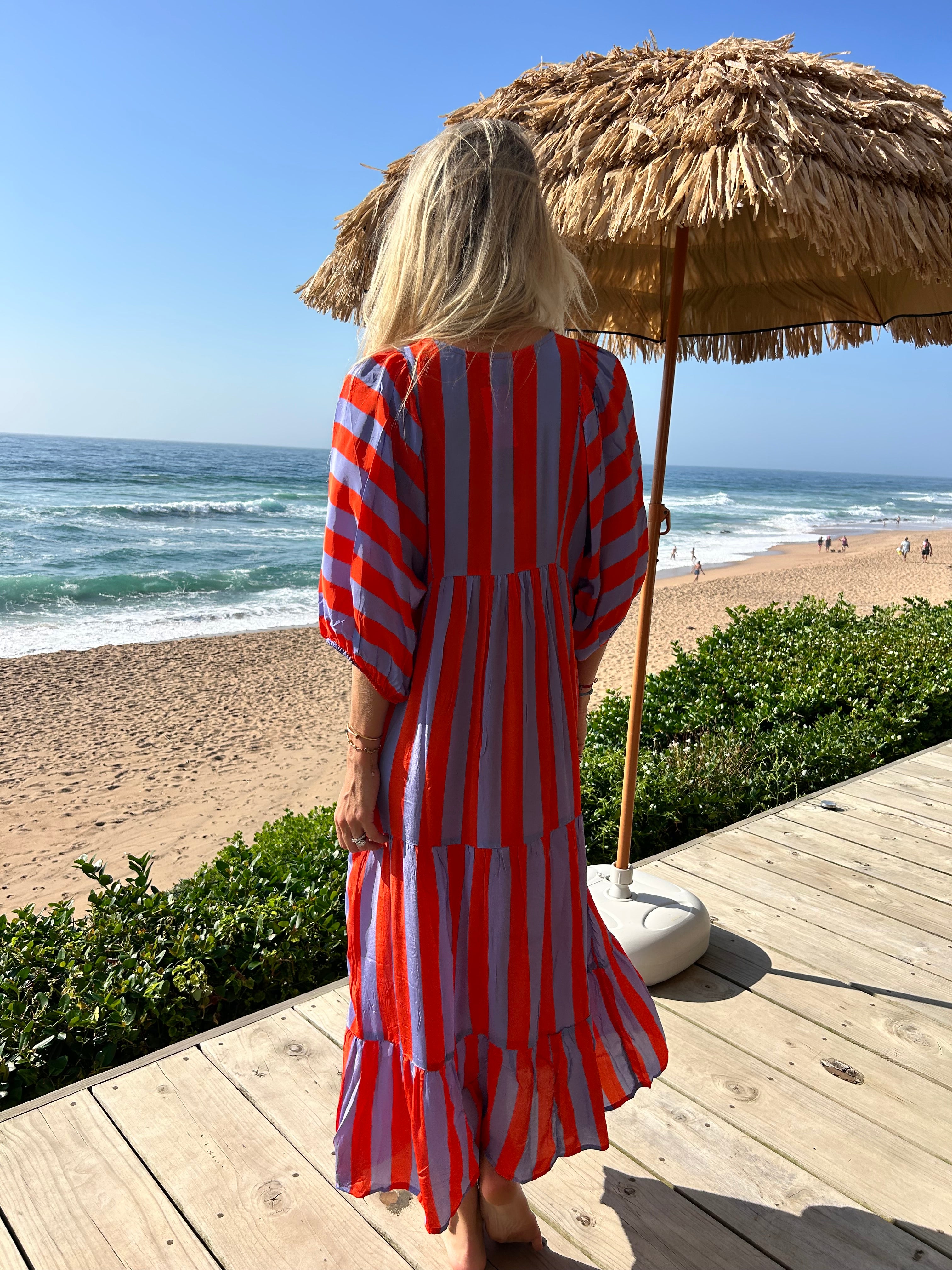 HAVANA BOHO DRESS / RED STRIPE