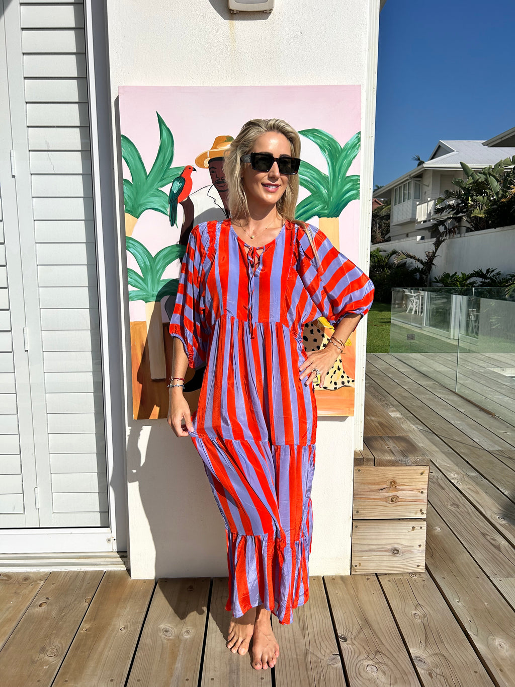 HAVANA BOHO DRESS / RED STRIPE