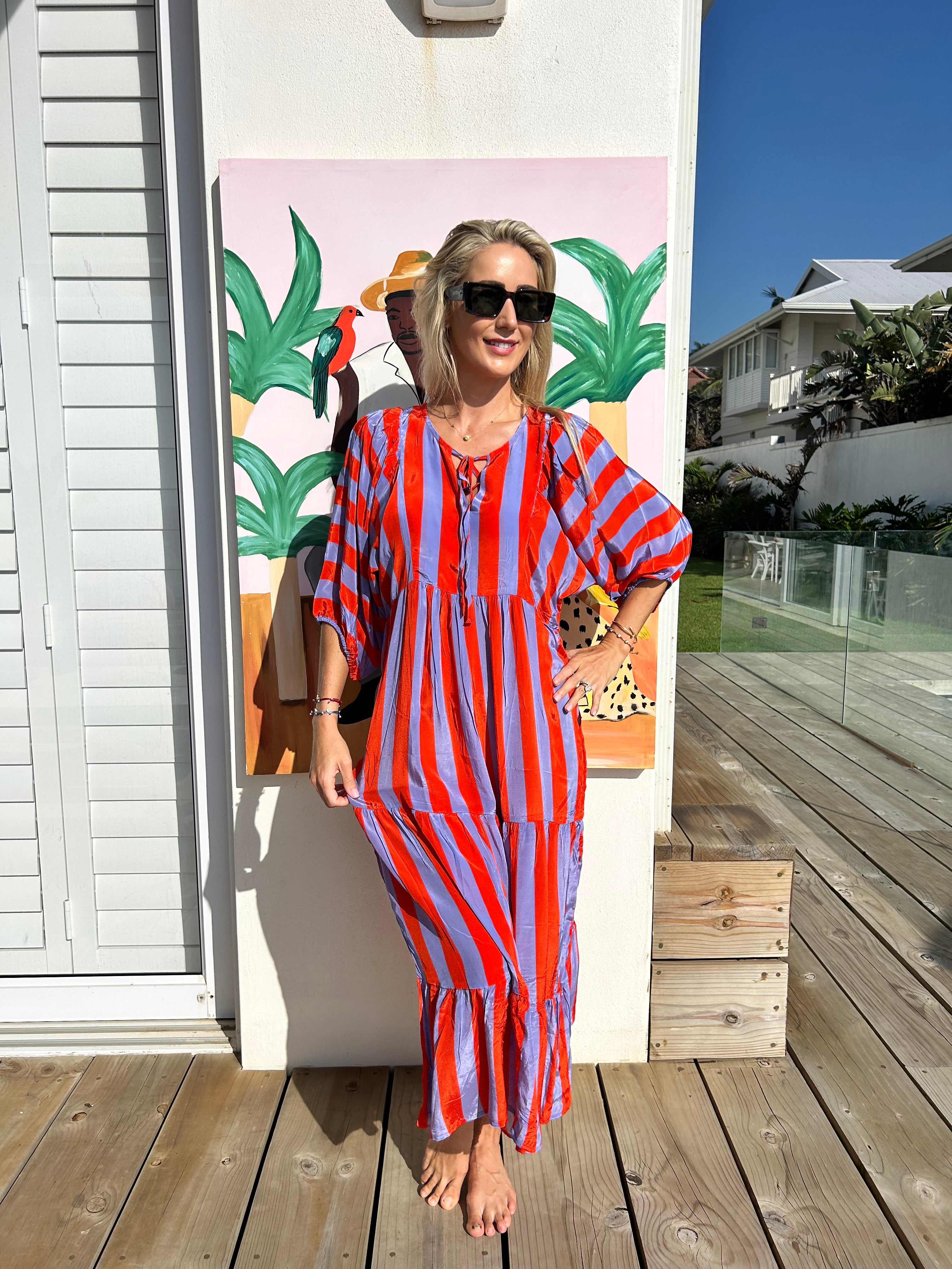 HAVANA BOHO DRESS / RED STRIPE