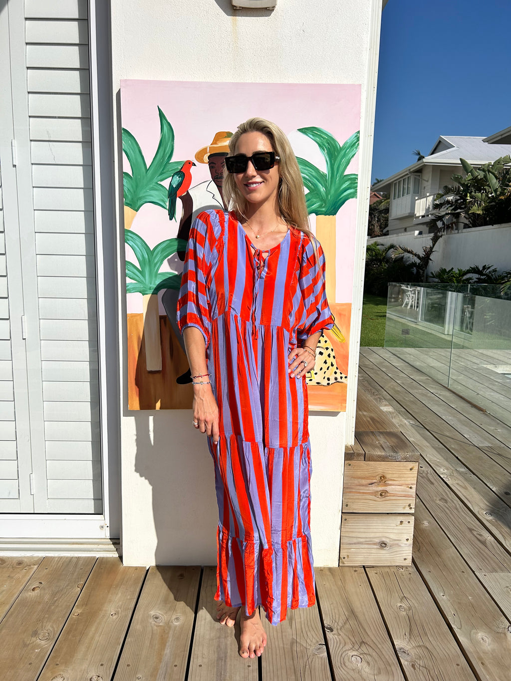 HAVANA BOHO DRESS / RED STRIPE