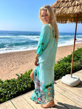 HAVANA LONG SHIRT DRESS / TURQ CHECK
