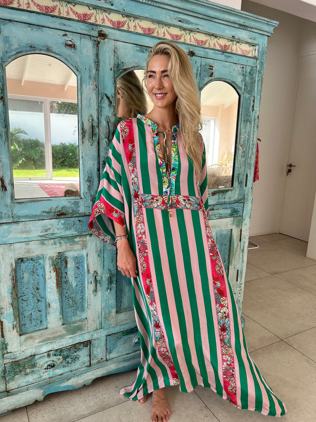 HAVANA VASIE KAFTAN / GREEN STRIPE