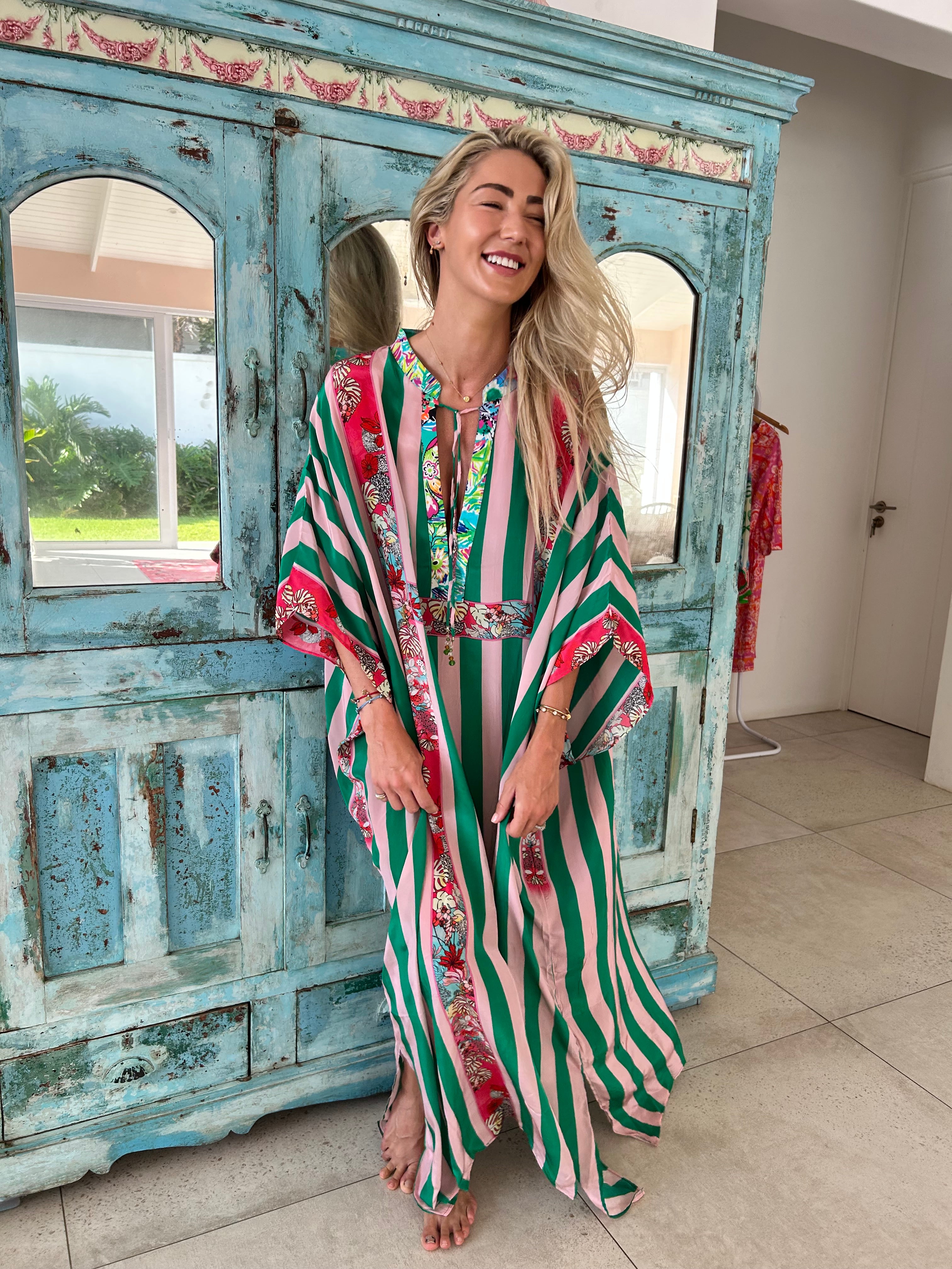 HAVANA VASIE KAFTAN / GREEN STRIPE