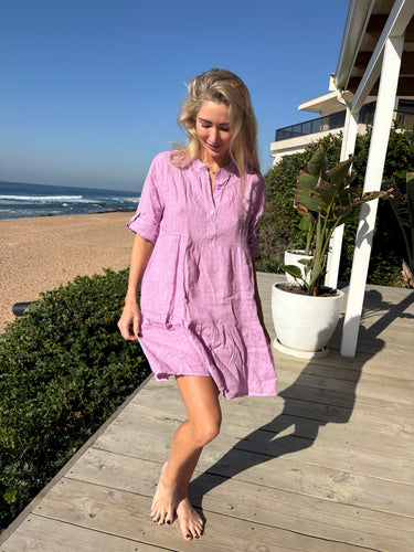 ITALIAN LINEN / MINI FLARE DRESS