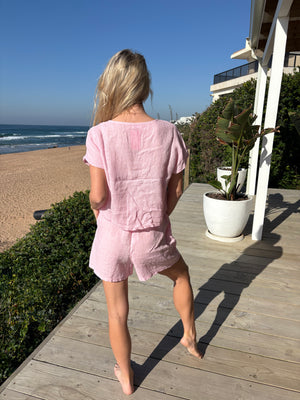 ITALIAN LINEN / CAP SLEEVE TOP