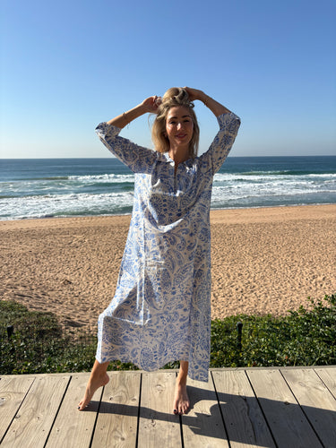 HELEN DRESS / BLUE PAISLEY