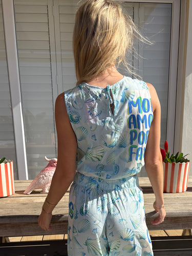 BYRON BAY TOP/ SEASHELL AMORE BLUE