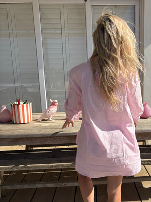 CLASSIC SHIRT / PINK BLANKET STITCH