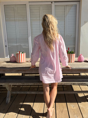 CLASSIC SHIRT / PINK BLANKET STITCH