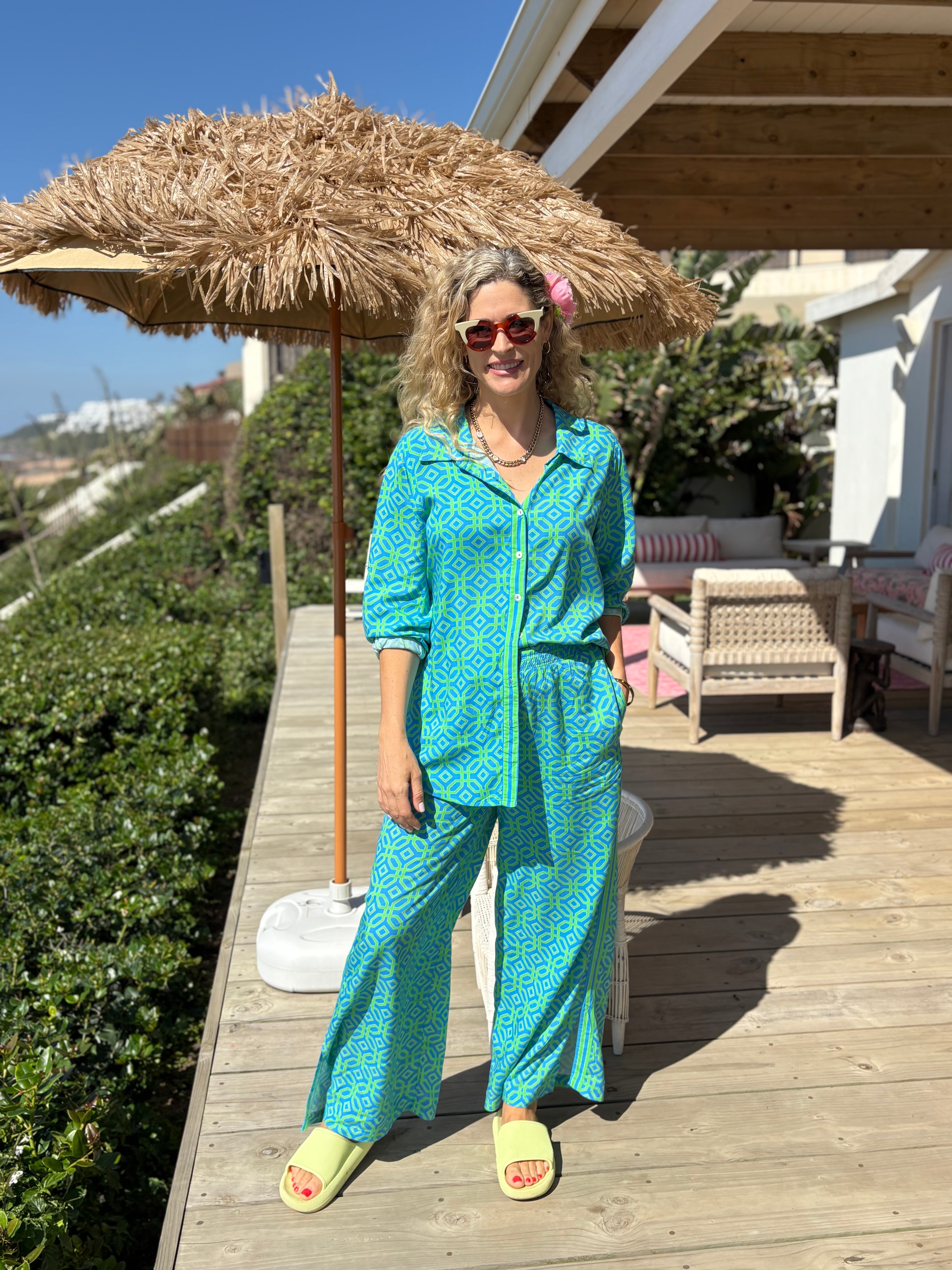 PALM BEACH BOYFRIEND TROUSERS / TORI BLUE