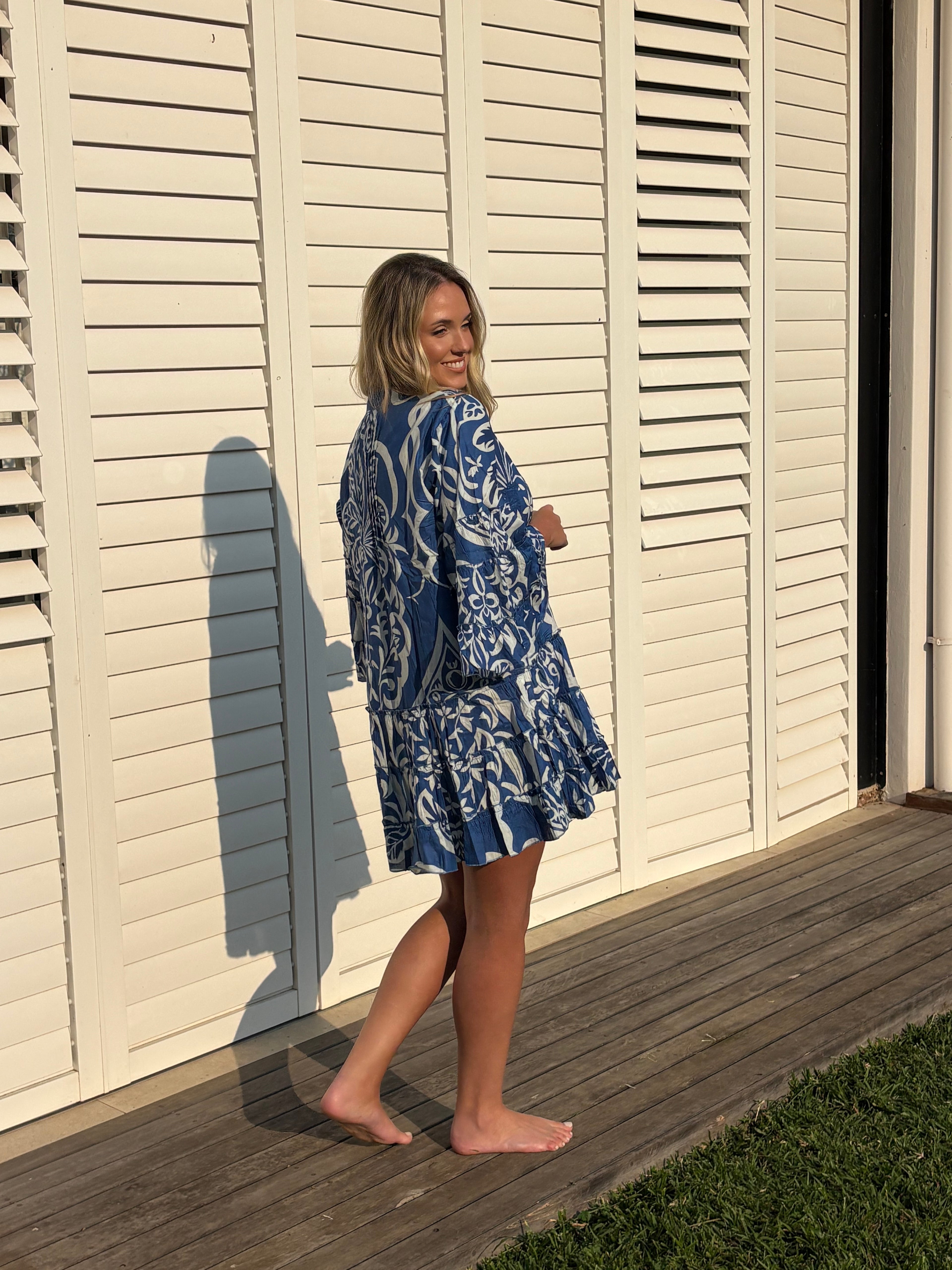 GRETCHEN DRESS / CRUISER BLUE