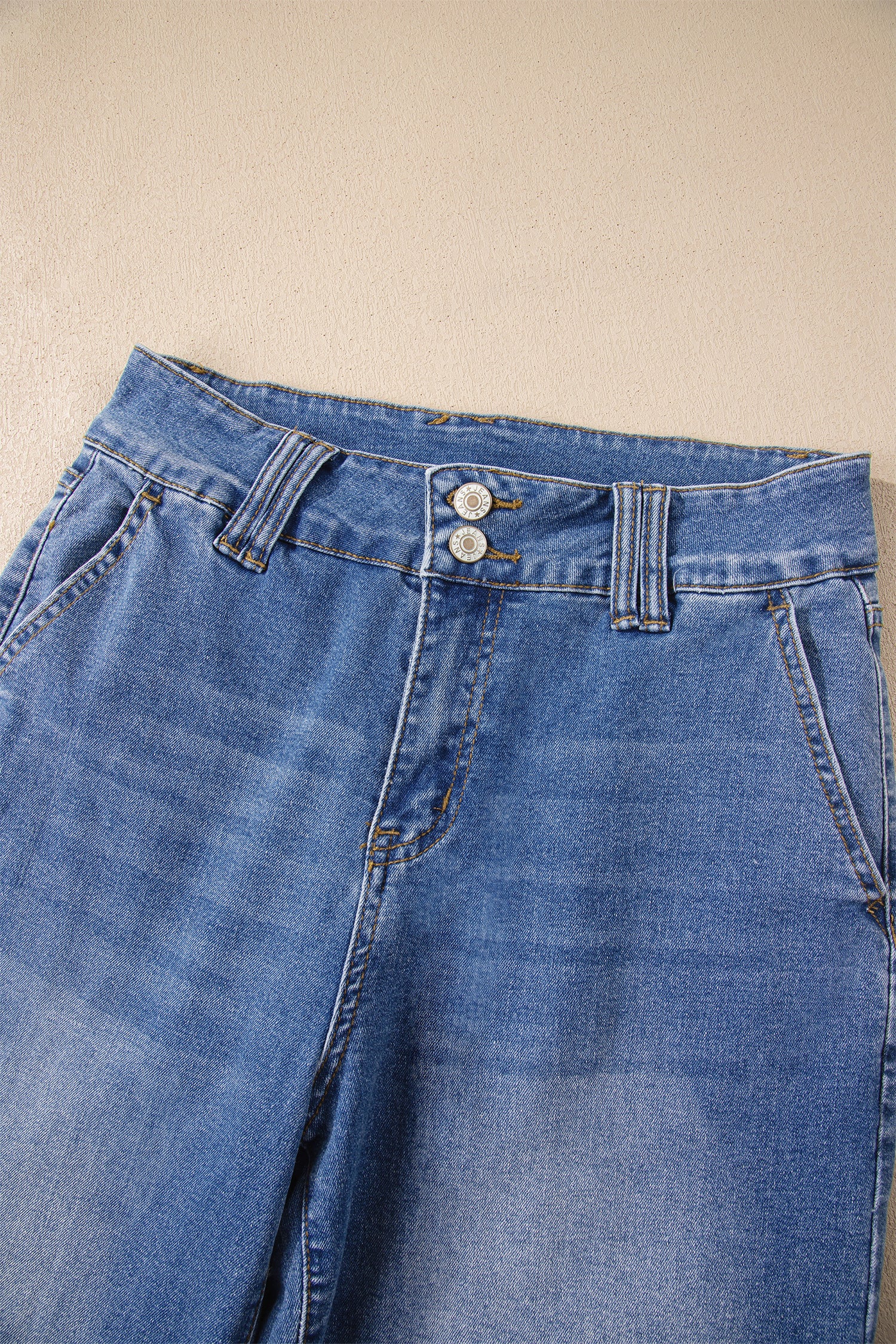 BLUE WIDE LEG DENIM JEANS