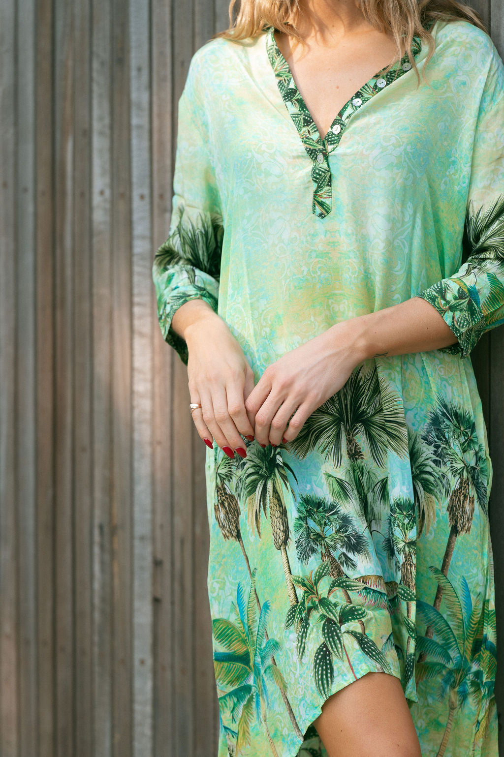 NOA DRESS / GREEN PALM
