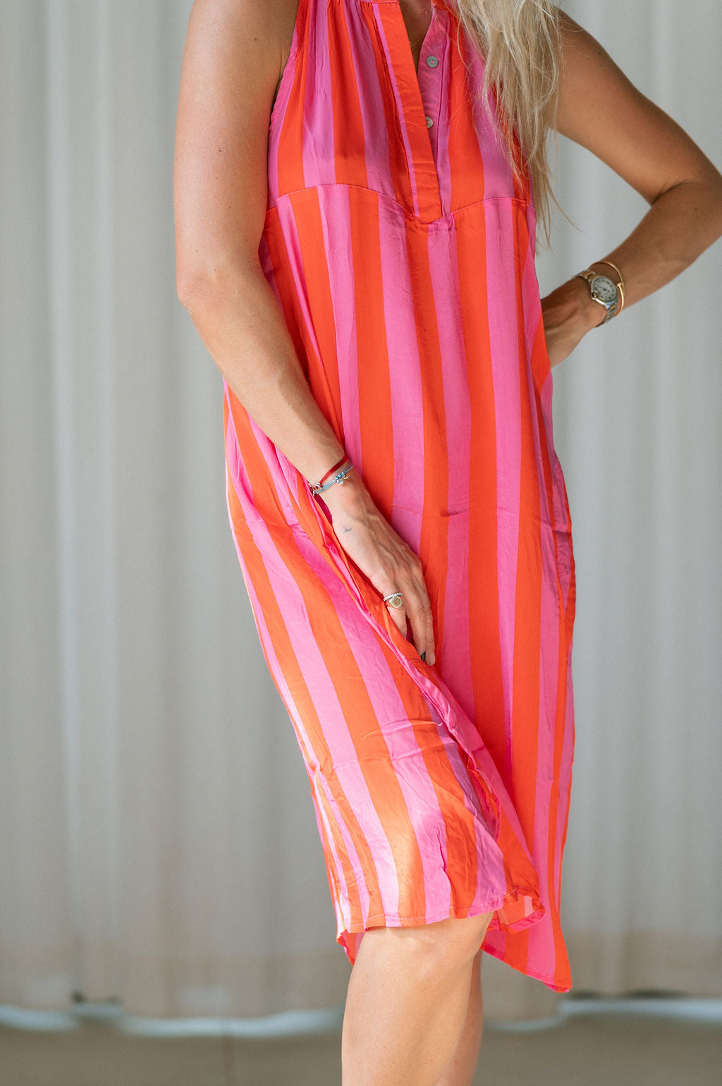 FRANKIE DRESS / RED STRIPE