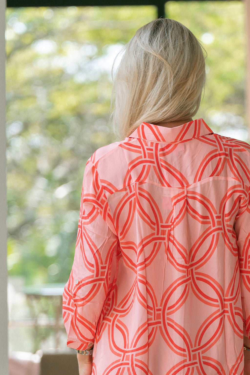 CLASSIC SHIRT DRESS / PINK TRELLACE