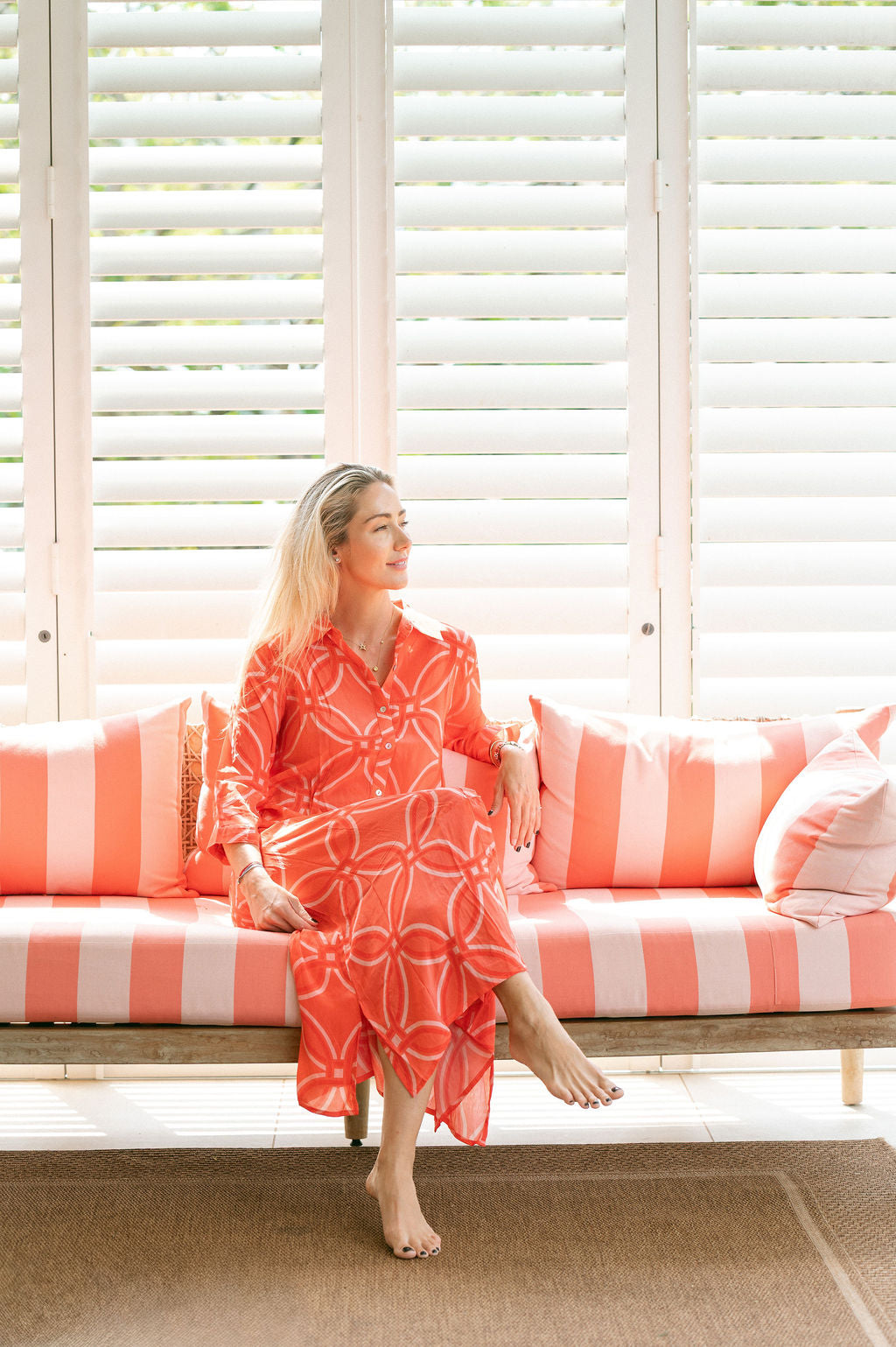 CUBAN MAXI DRESS / MELON TRELLACE