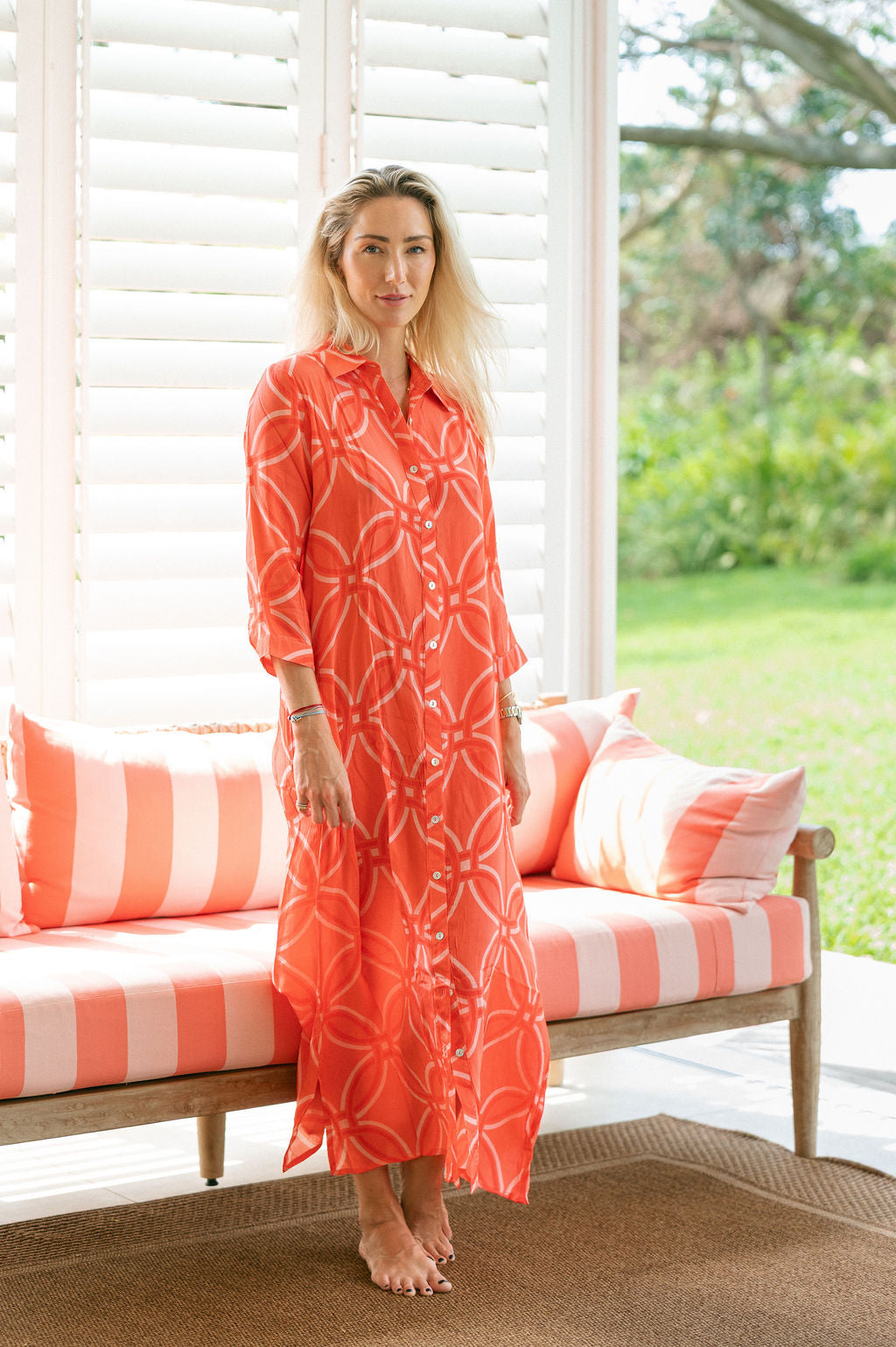 CUBAN MAXI DRESS / MELON TRELLACE