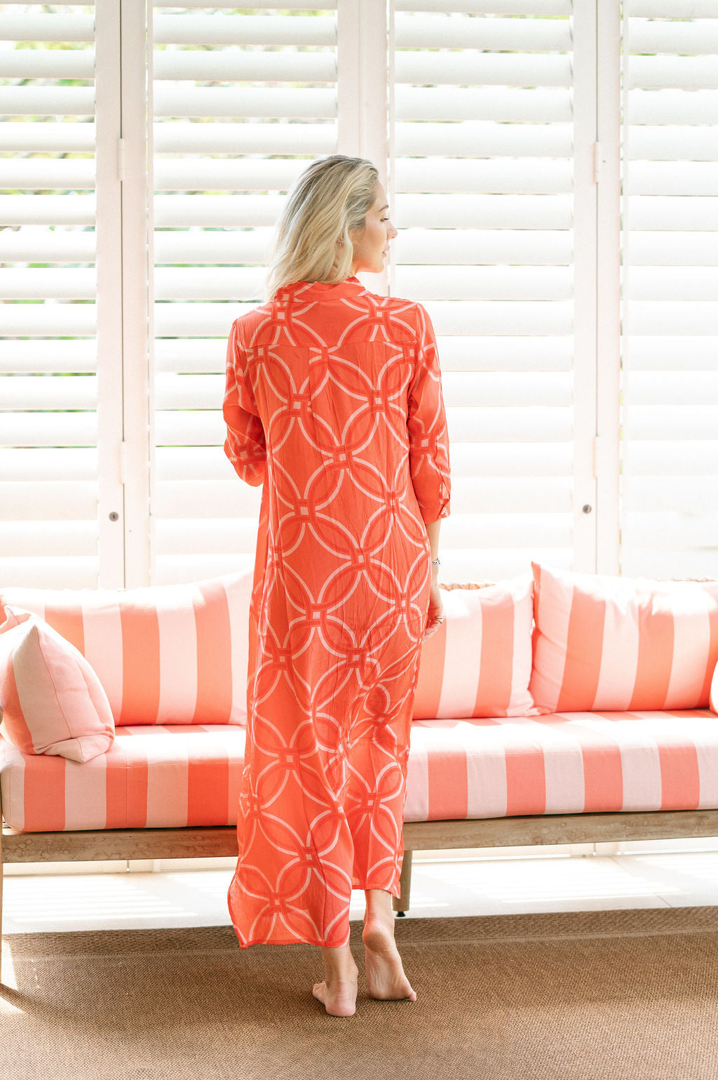 CUBAN MAXI DRESS / MELON TRELLACE