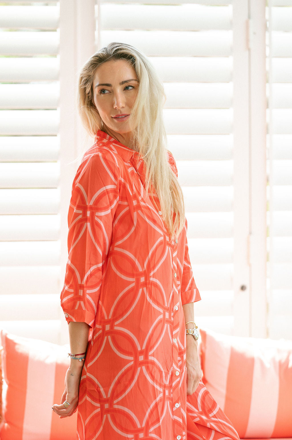 CUBAN MAXI DRESS / MELON TRELLACE