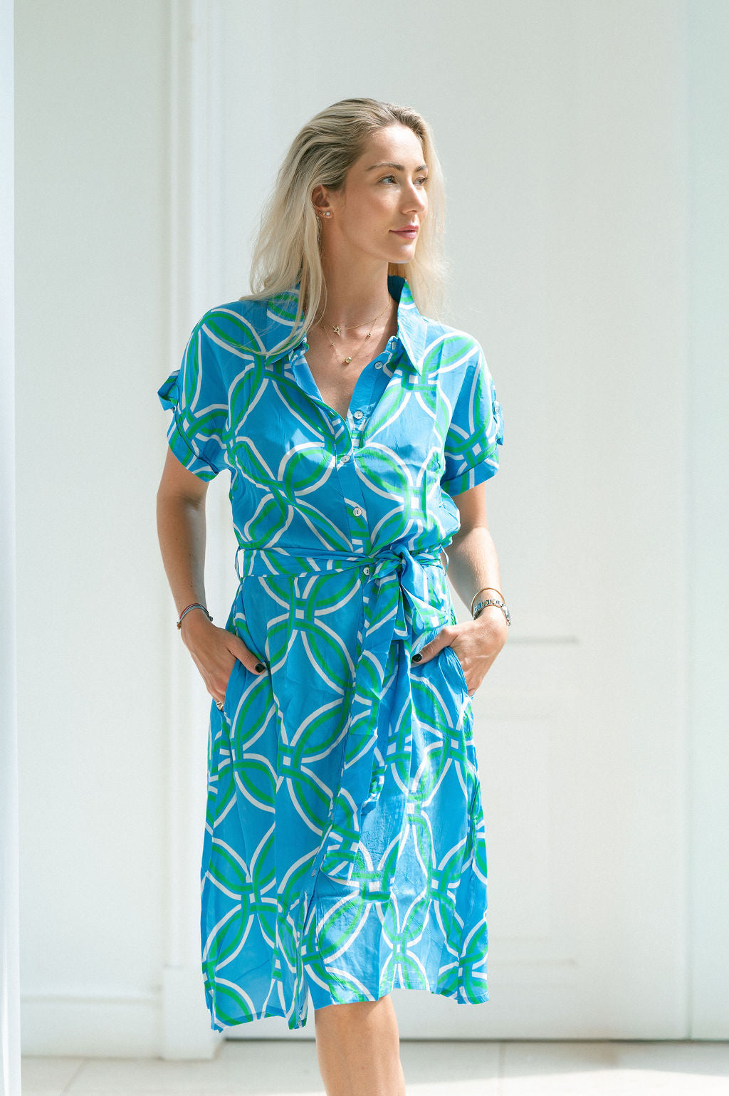 HAVANA ASH DRESS / BLUE TRELLACE