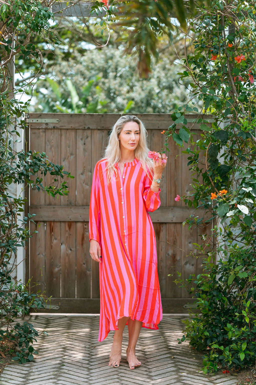 DEANNA DRESS / RED STRIPE