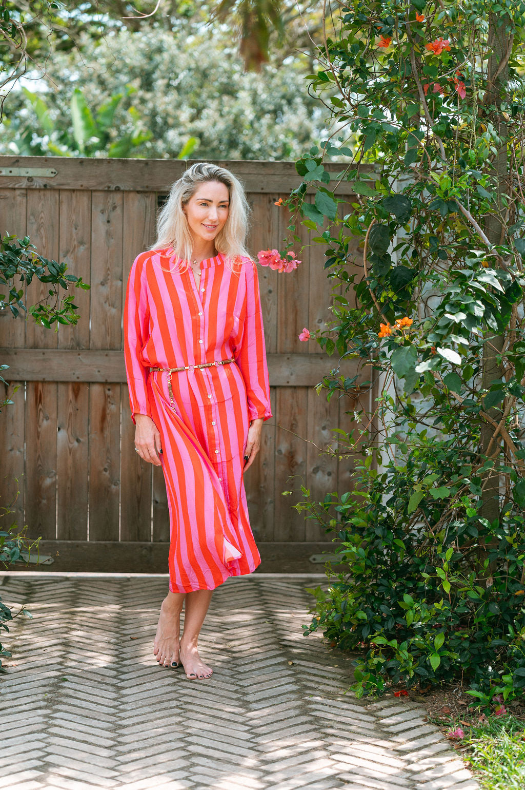 DEANNA DRESS / RED STRIPE
